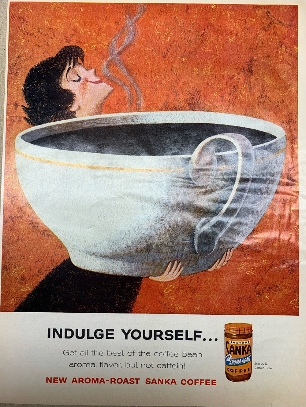 Vintage Sanka Coffee Ad free Look Magazine March 1, 1960